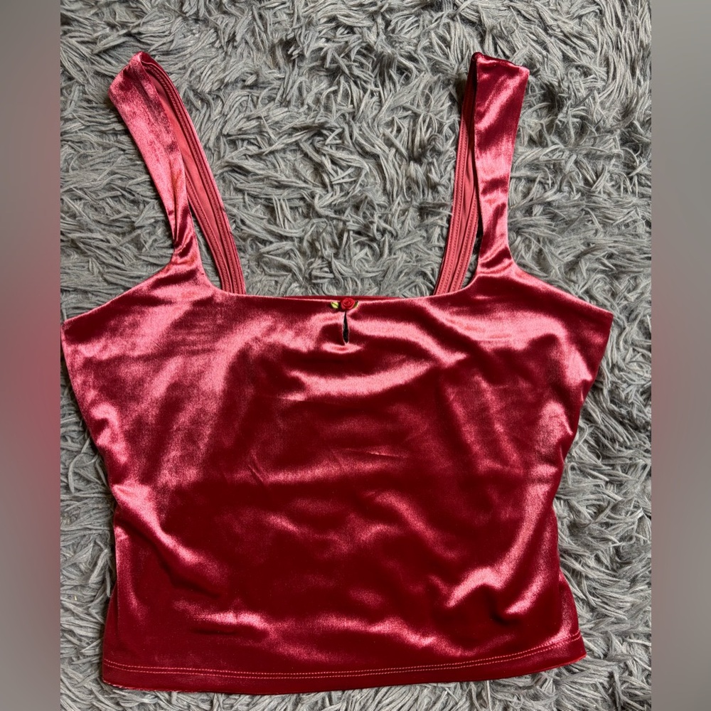 Ruby Red Tank Top Ladies XL NWT Velvet Y2K Night Outfit Halloween Part Costume